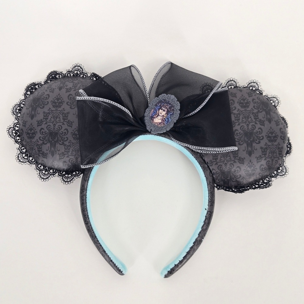 Haunted Mansion Holographic Portrait Minnie Ears Headband Disney Halloween Goth
